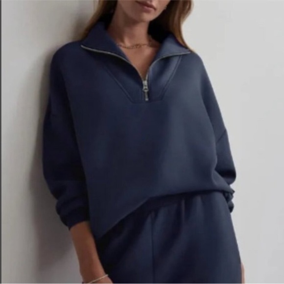 NWT Varley Hawley 1/2 Zip Navy Women’s Sweater - Picture 2 of 11
